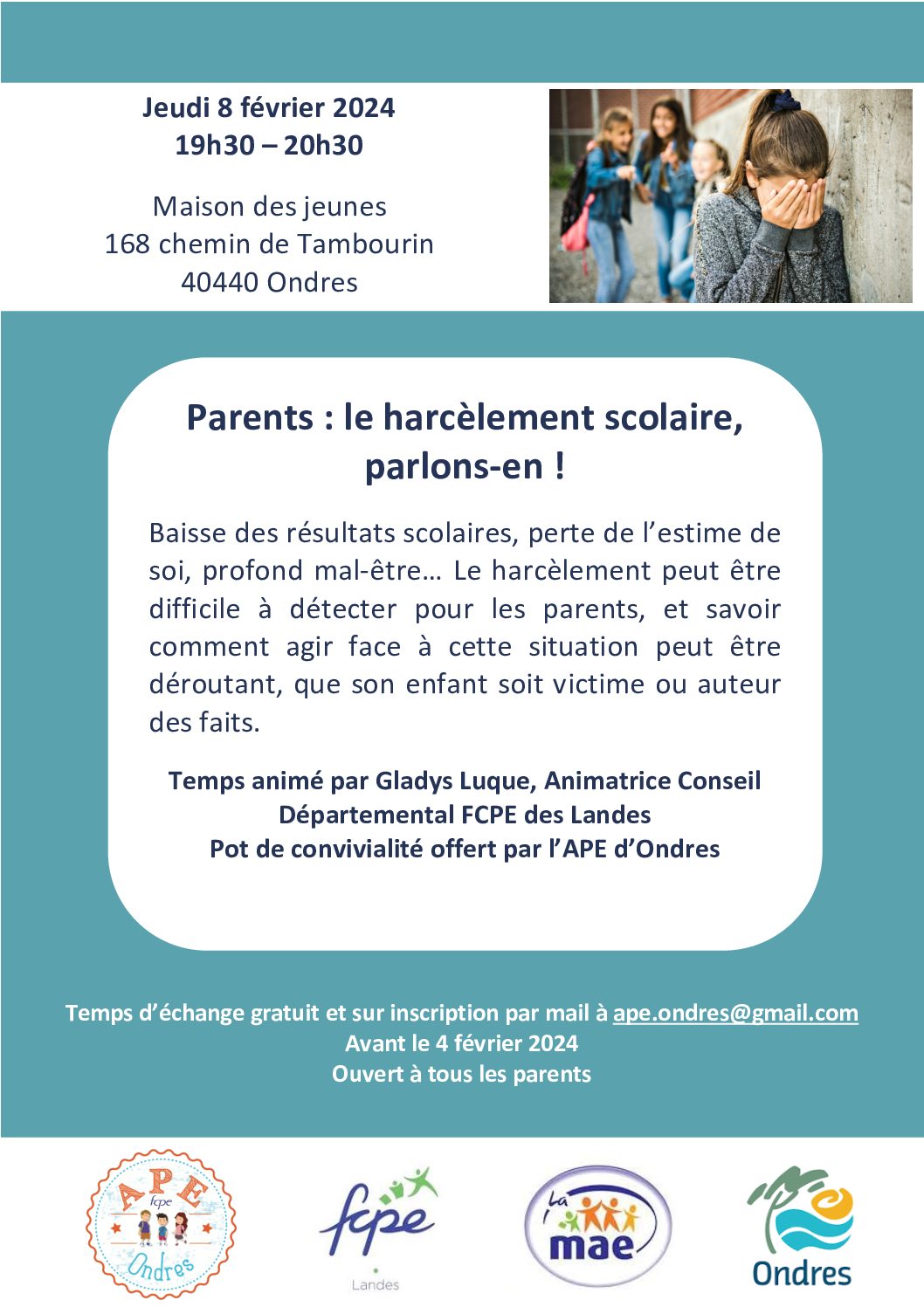 Le harcèlement scolaire: parlons-en!